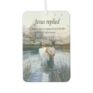 Jesus Christ Baptism by John image two Car Air Freshener