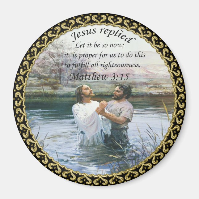 Jesus Christ Baptism image two Magnet (Front)