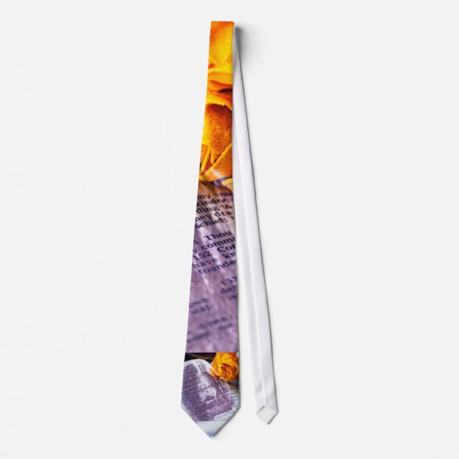Jesus Christ Bible Yellow Rose Tie (Front)