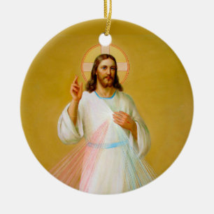 Jesus Christ blessing Ceramic Tree Decoration
