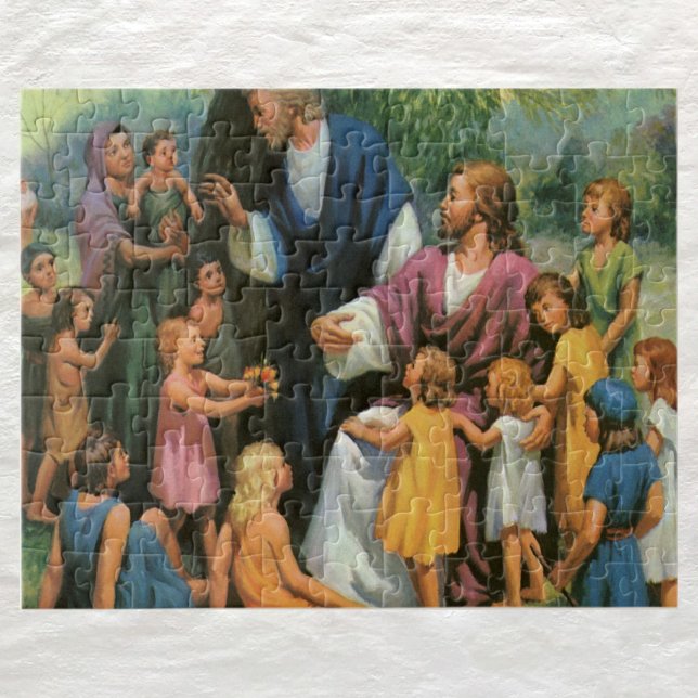 Jesus Christ Blessing Children, Vintage Religion Jigsaw Puzzle (Creator Uploaded)