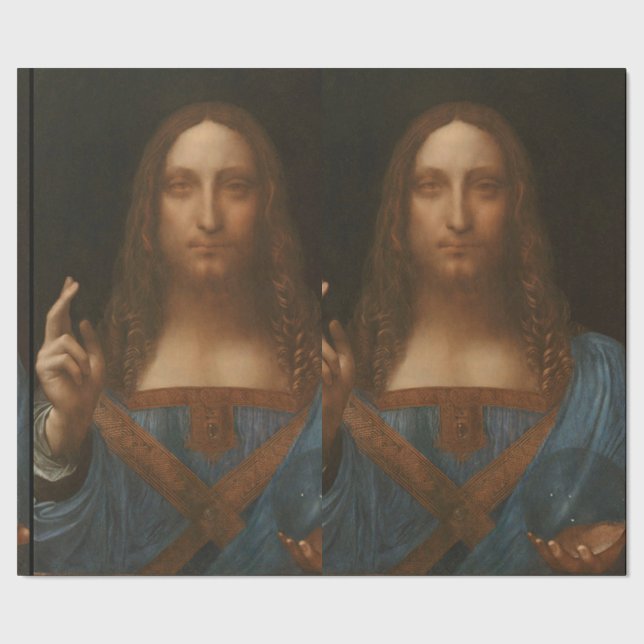 Jesus christ by Leonardo da Vinci,renaissance pain Wrapping Paper (Seam)