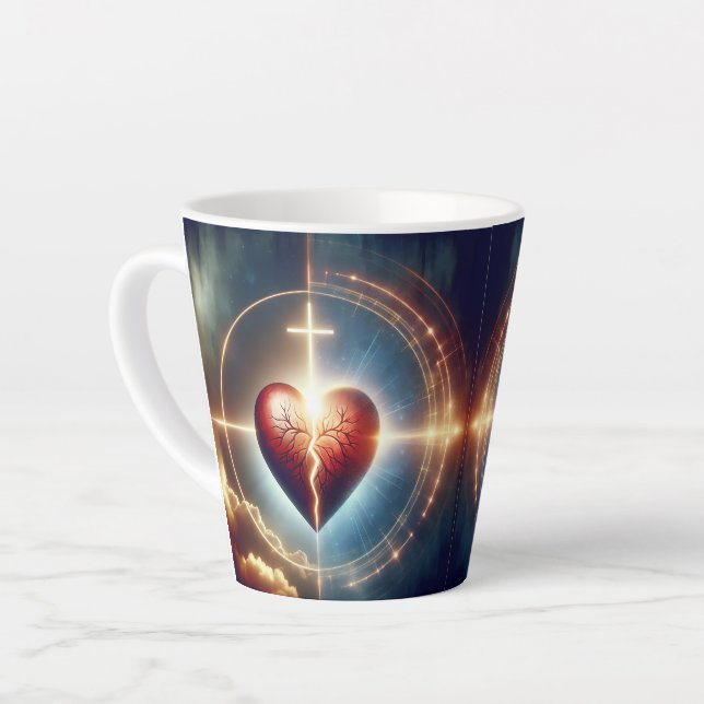 Jesus Christ Can Heal The Broken Hearted Latte Mug (Left Angle)