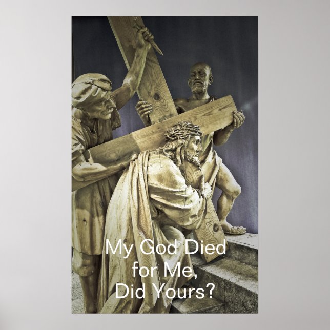 Jesus Christ Carrying Cross Poster (Front)