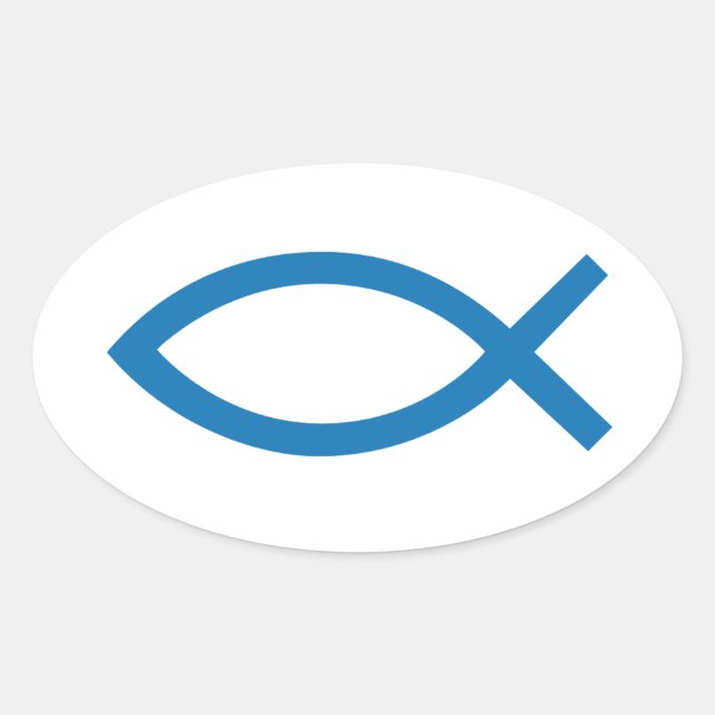 Jesus Christ, Christian fish symbol for t-shirt Oval Sticker (Front)
