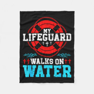 Jesus Christ Christian My Walks On Water  Fleece Blanket