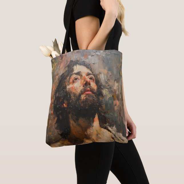 Jesus Christ Christianity Tote Bag (Close Up)