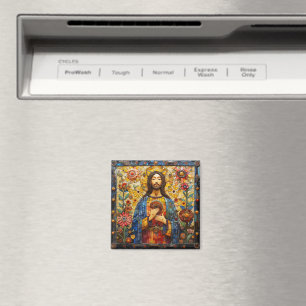 Jesus Christ Colourful Mosaic Magnet