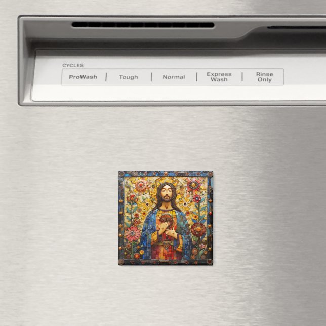 Jesus Christ Colourful Mosaic Magnet (In Situ (Dishwasher))