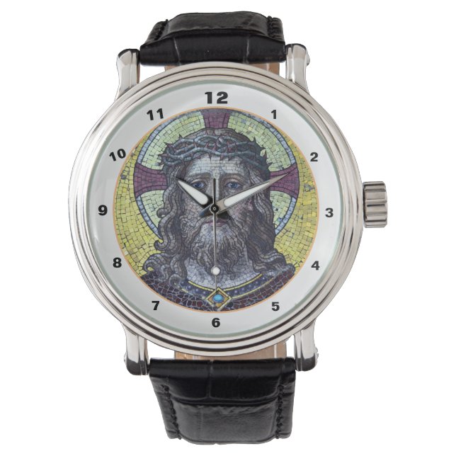 Jesus Christ & Compassion Art vintage Mosaic watch (Front)
