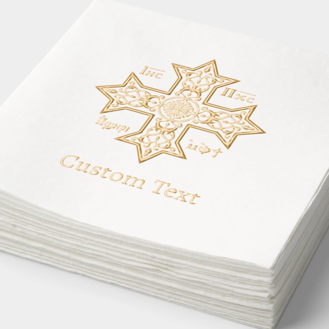 Jesus Christ Conquers Emblem Foil Napkins (Detail)