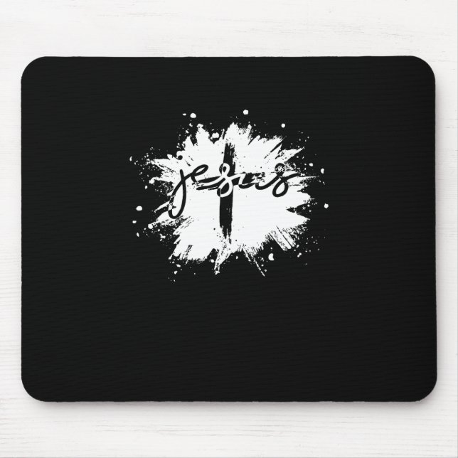 Jesus Christ Cross Crucifix Religion Christianity Mouse Pad (Front)