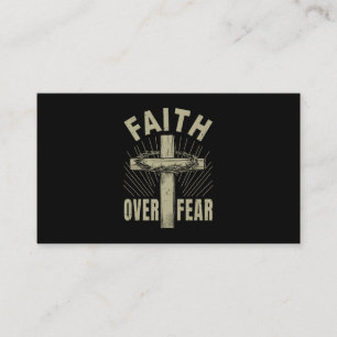 Jesus Christ Cross Faith Over Fear Business Card