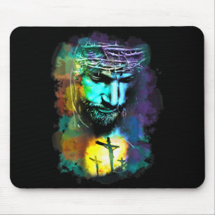 Jesus Christ Cross Religious Cture Christian Art P Mouse Pad