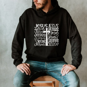 Jesus Christ Cross Typography Hoodie