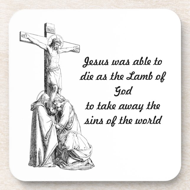  Jesus Christ Crucifixion cross Bible Quotes   Coaster (Front)