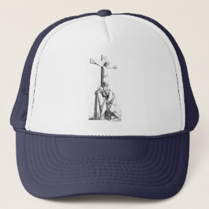 Jesus Christ Crucifixion cross Illustration art  Trucker Hat