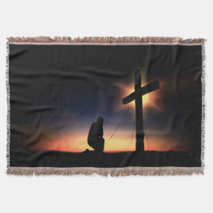 Jesus Christ Crucifixion Cross Throw Blanket