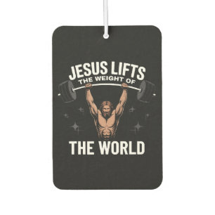 Jesus Christ Deadlifting Car Air Freshener