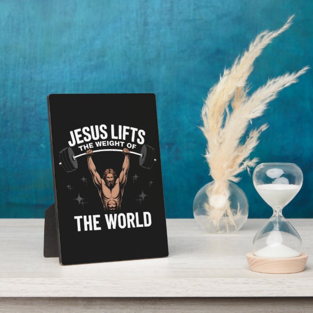 Jesus Christ Deadlifting Plaque (Side)