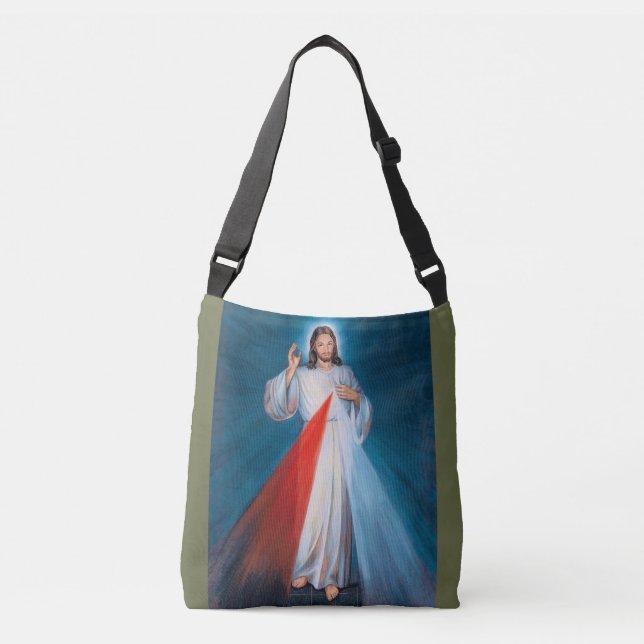 Jesus Christ Divine Mercy Sacred Heart of Jesus Crossbody Bag (Front)