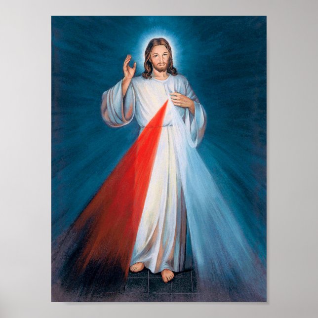 Jesus Christ Divine Mercy Sacred Heart of Jesus Poster (Front)
