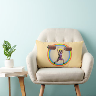 Jesus Christ doing the Clean and Jerk Lumbar Cushion