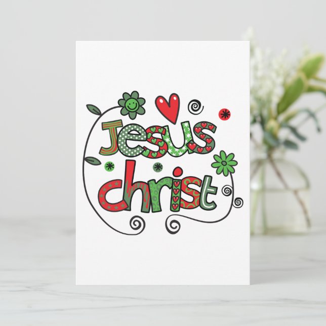 Jesus Christ Festive Christian Typography Invitation (Standing Front)