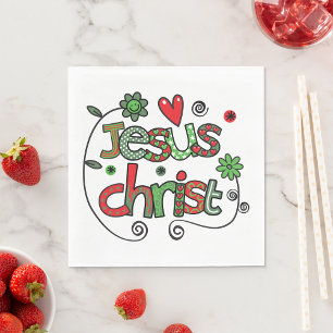 Jesus Christ Festive Christian Typography Napkin