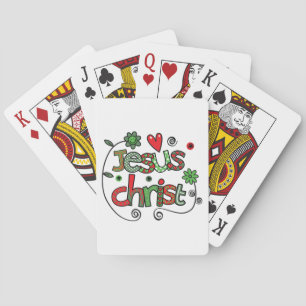 Jesus Christ Festive Christian Typography Playing Cards