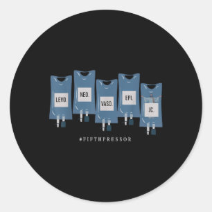 Jesus Christ Fifth Pressor Ful Code Nurse Icu Nurs Classic Round Sticker