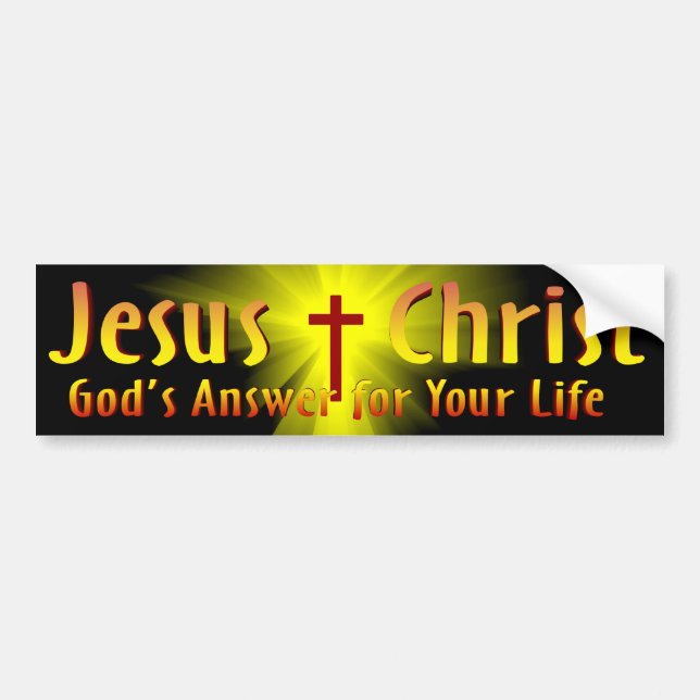 Jesus Christ: God's Answer Bumper Sticker (Front)