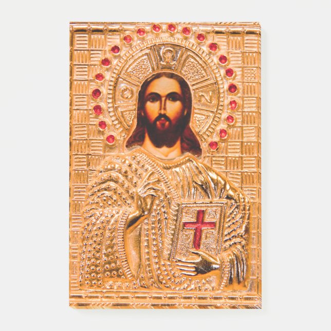 Jesus christ golden icon post-it notes (Front)