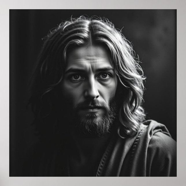 Jesus Christ – Handcrafted Charcoal Portrait Poster (Front)