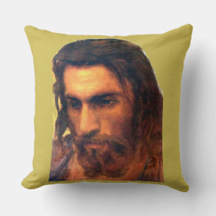 Jesus Christ head study before 1872 by I. Kramskoi Cushion