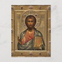 Jesus Christ Holding the Gospels Orthodox Icon    