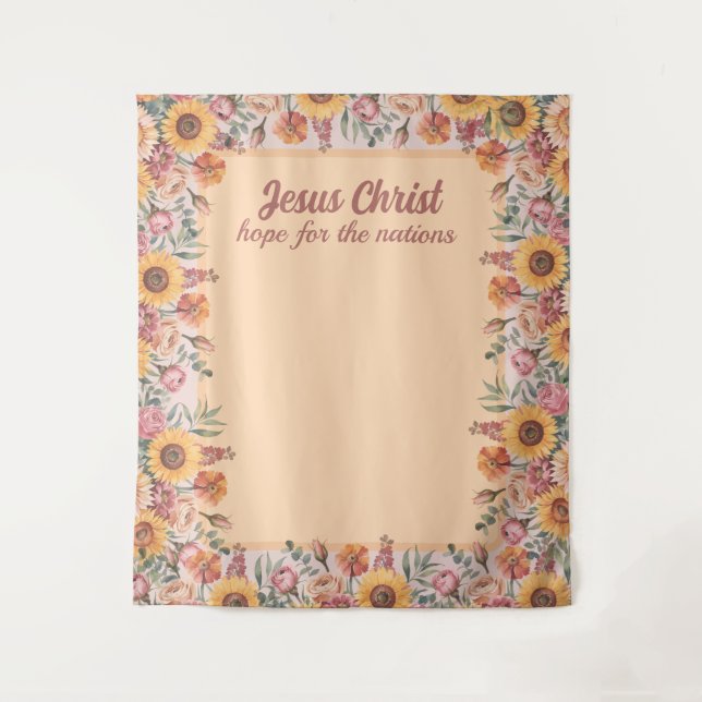 Jesus Christ Hope for All Nations 2 Tapestry (Front)