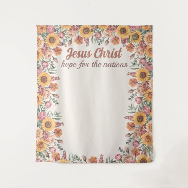Jesus Christ Hope for All Nations Tapestry (Front)