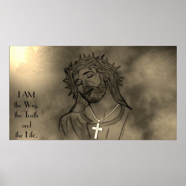Jesus Christ- I AM the way, the truth, the life Poster (Front)