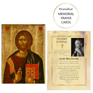 Jesus Christ Icon Memorial Prayer Card