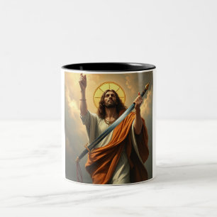 Jesus Christ is King 2-tone Coffee Cup