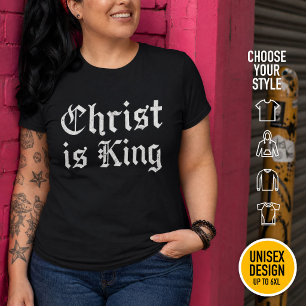 Jesus Christ Is King Gothic Blackletter Grunge Art Plus Size T-Shirt