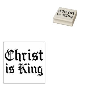 Jesus Christ Is King Gothic Blackletter Grunge Art Rubber Stamp