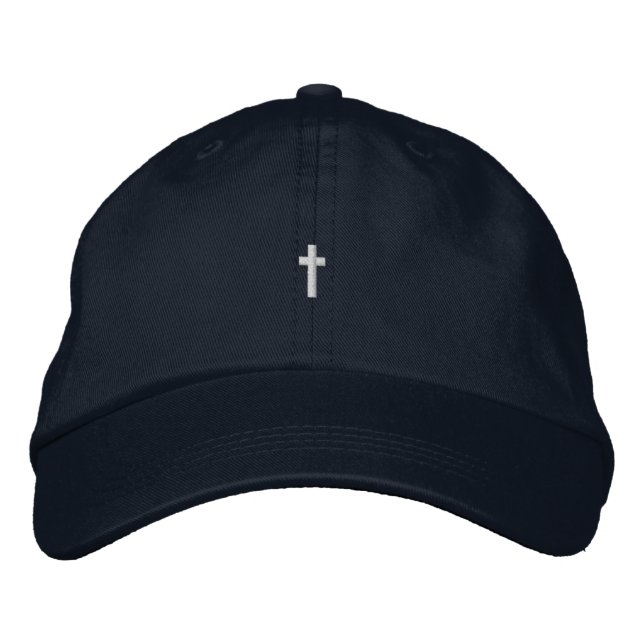 Jesus Christ is King tiny Cross minimalist gothic  Embroidered Hat (Front)