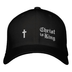 Jesus Christ is King tiny Cross minimalist gothic Embroidered Hat