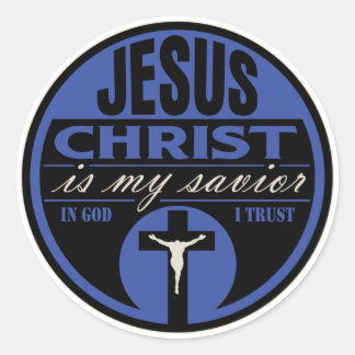 Jesus Christ is My Saviour(Blue) Classic Round Sticker