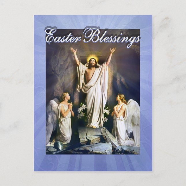 Jesus Christ is Risen, Easter Resurrection Holiday Postcard (Front)