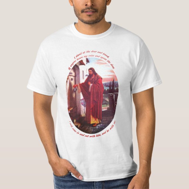 Jesus Christ Knock at Door Religious T-Shirt Gift (Front)