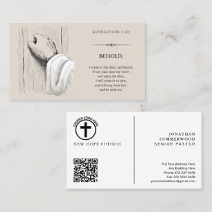 Jesus Christ Knocking on a Door   Revelation 3:20 Business Card