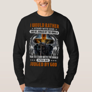 Jesus Christ Lion Cross Knight Quote Saying For Ch T-Shirt